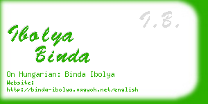 ibolya binda business card